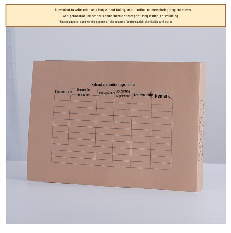 

Kraft Paper File Storage Box with Cover, A5 Bookkeeping Voucher Organizer