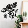 Black Metal Cow Wall Decor Rustic Kitchen Cafe Farmhouse Hanging Art