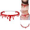 Halloween Vampire Necklace Spooky Gothic Style Plastic Geometric Blood Necklace