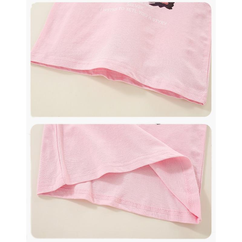 Dětské tričko Dívčí vložky Léto Dětská kreslená móda Krátký rukáv Pletený kulatý výstřih Chlapecký top