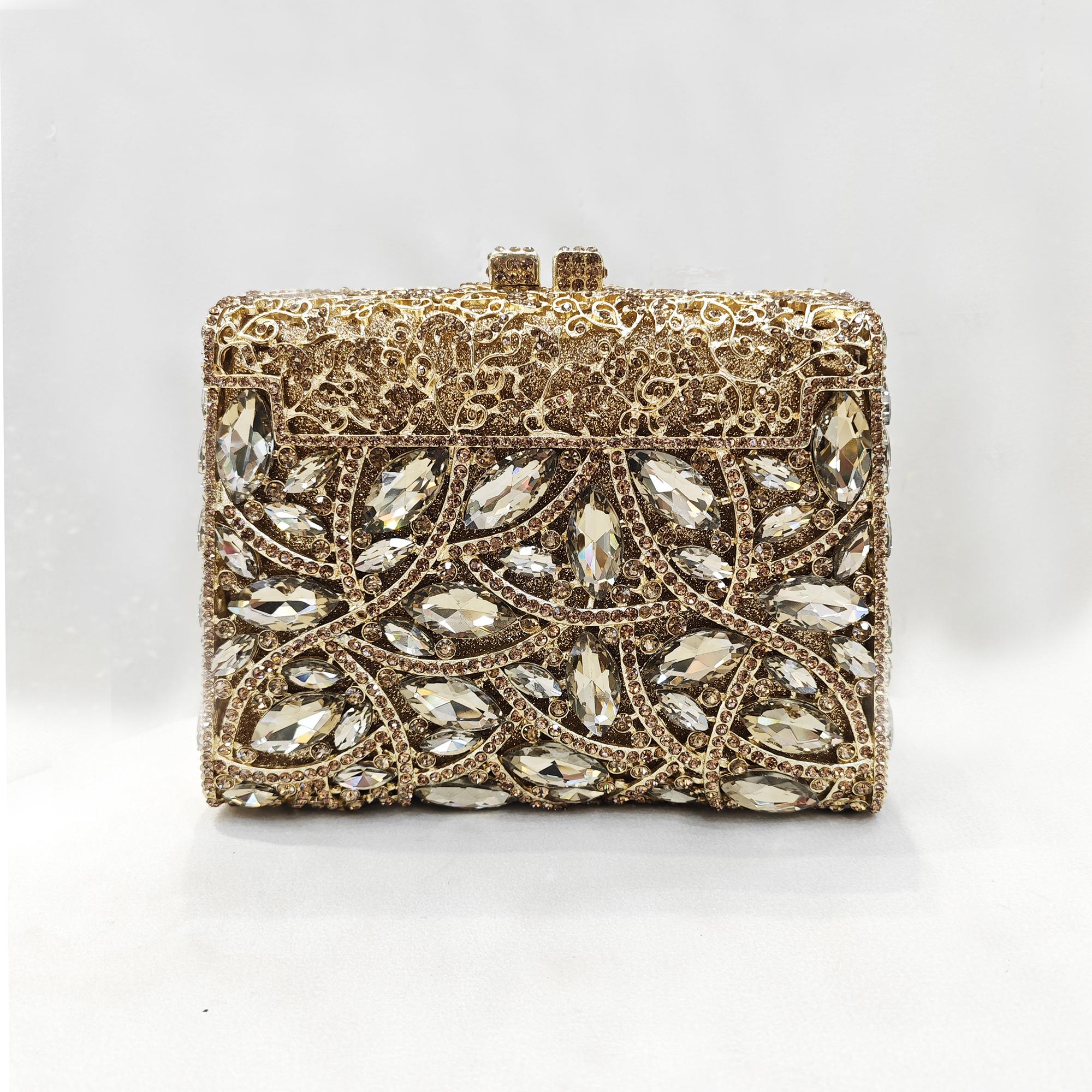 

Big Stone Evening Bags Green/Blue Hard Metal Crystal Prom Dinner Clutches Red/Pink Rhinestone Wedding Clutch Bridal Cocktail 18cmX12cmX7cm