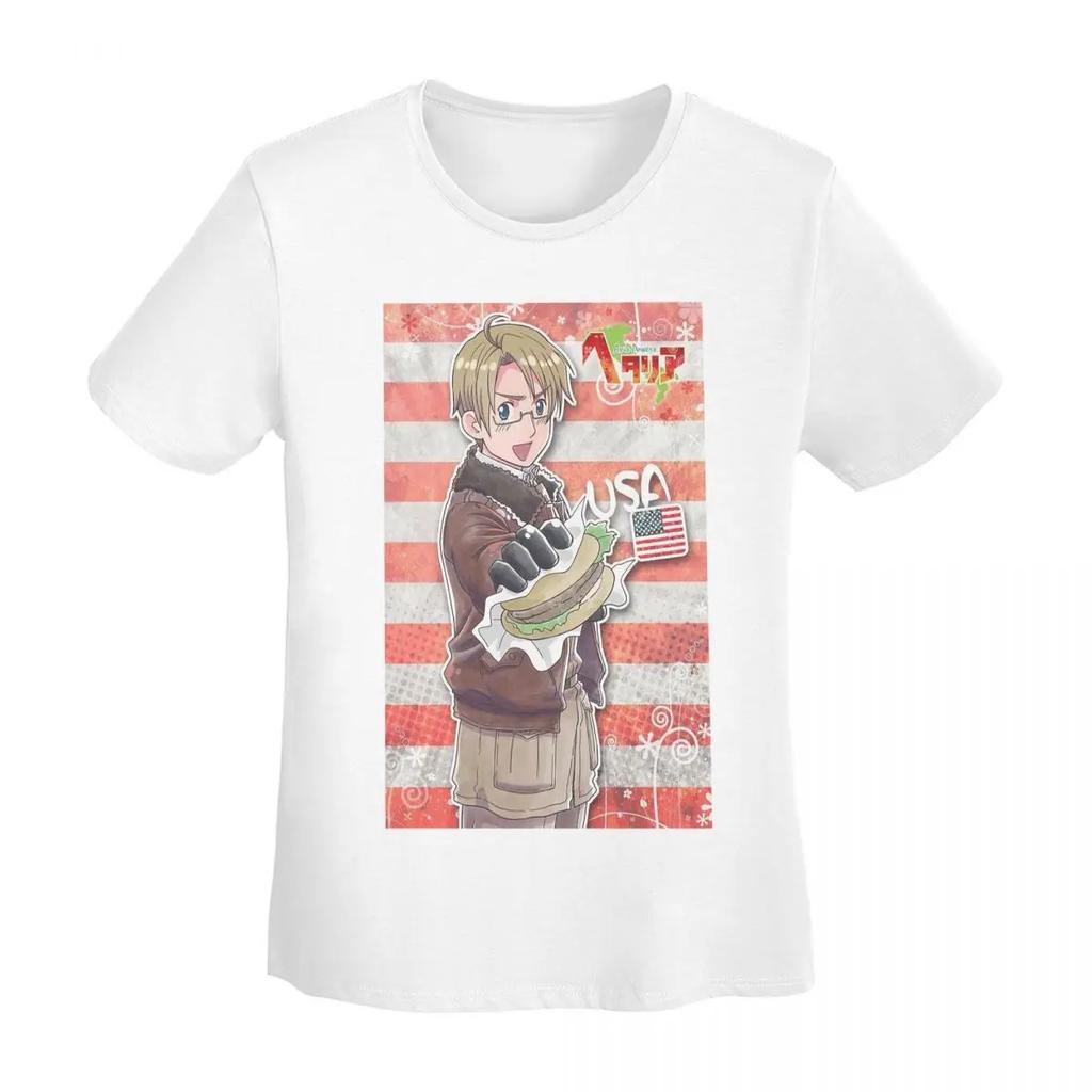 Hetalia Grupa Gwiazdy Świata Koszulka Damska Krótki Rękaw Koszulki Okrągły Dekolt Streetwear Bawełna Letnie Koszulki Streetwear