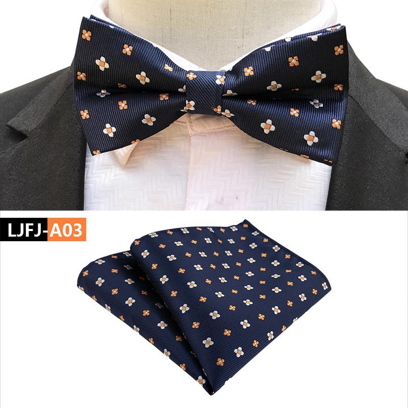 Set de papion cu buzunar și prosop la modă, papion de nuntă pentru mire și cavaler de onoare
