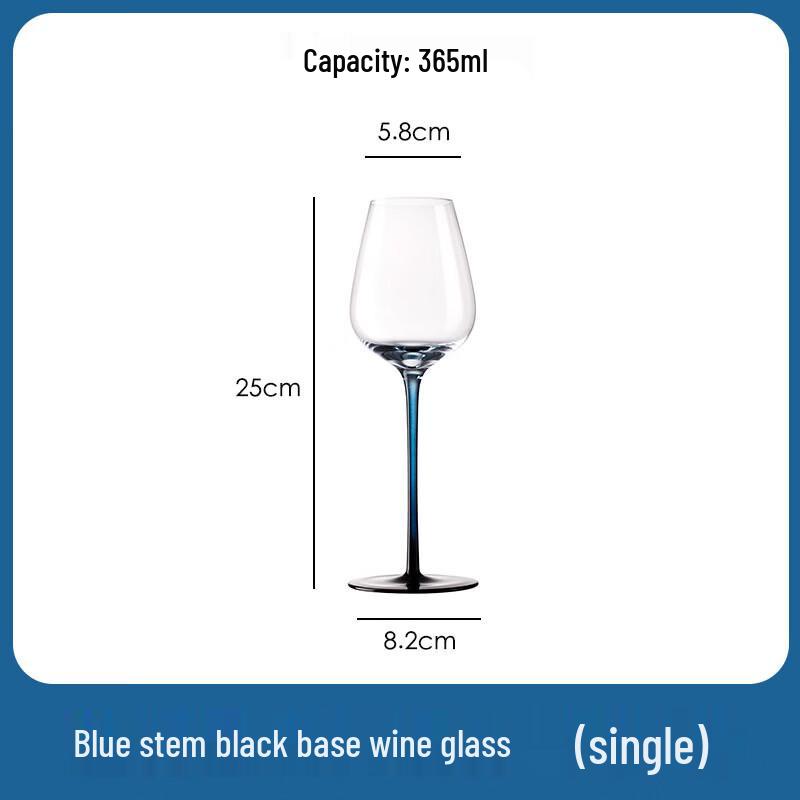 LISM Vintage Blue Slim Stem Crystal Glasses (Set of 2)