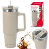STEEL THERMAL MUG THERMOS 1100ml WITH HANDLE AND STRAW KLAUSBERG KB-7944