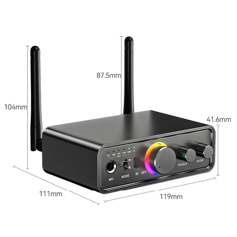 Bluetooth 5.3 DAC Converter Wireless Audio Receiver Transmitter Coaxial Optical 192KHz Digital to Analog Adapter with MIC