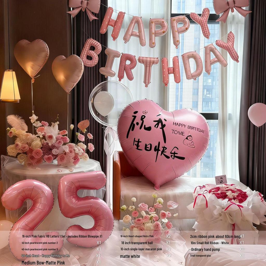 18th Birthday Heart Balloon Decorations - First Birthday Party Backdrop for Girls