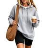 Damen Hoodie mit langen Ärmeln und Fronttasche, lässiger Pullover