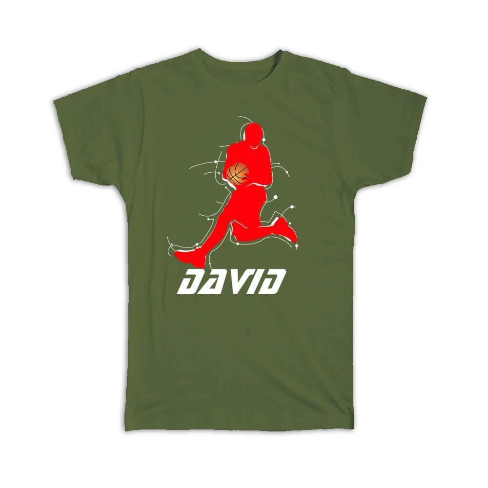 

Gift T-Shirt : For Basketball Lover Player David Sport Action Sportive Art Print S