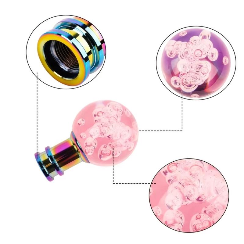 Universal Crystal Acrylic Gear Shifter Knob With 3 Adapters Ergonomic Design For Manual Automatic Transmission Vehicles