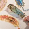 Exquisite Feather Transparent Metal Bookmark Creative Design Colorful Light Shadow Page Marker Graduation Season Gift Handicraft