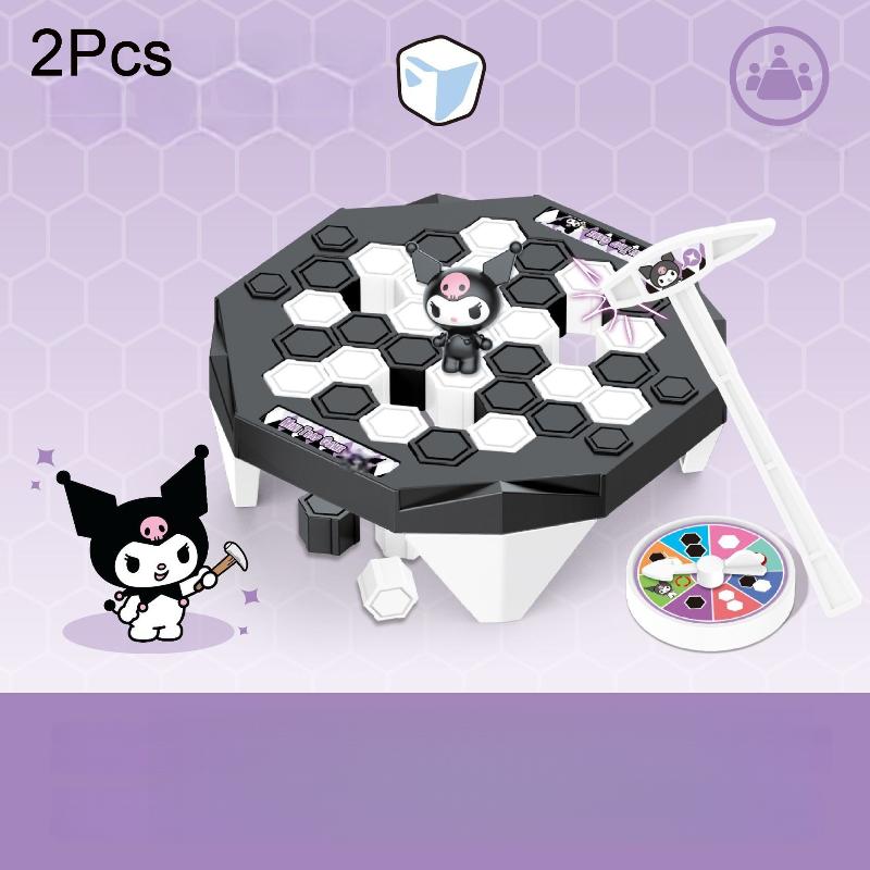 

2Pcs Children Desktop Toys Mini Ice Breaking Kuromi Penguin Trap Game Parent Child Interactive Party Board Game Birthday Gifts