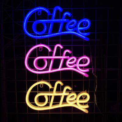 Koffieletter-neonreclamelamp Creatieve vorm Batterijgevoed Flikkervrij LED-neonlicht met laag stroomverbruik