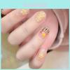 Handmade Nude Color Tulip Design Medium Length Ice Transparent Elegant Luxury Nail Art Stickers