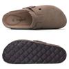 Fashion Crestar Women's Suede Clogs Lady Fashion Buckle Leather Mules Comfort Cork Footbed Potato Shoes with Arch Support Beach Sandal