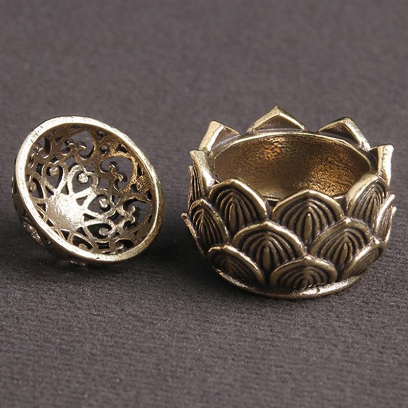 2pcs Decorative Incense Burner Copper Incenser Holder Censer Desktop Ornament for Shop Office Home