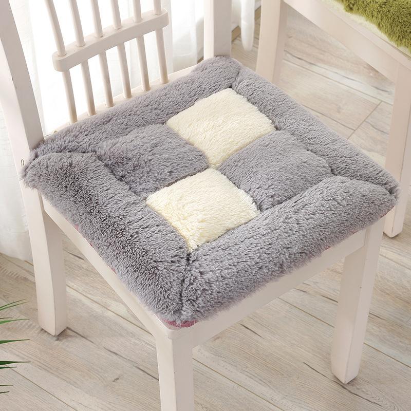Fortykket Stol Krakk Pute Sittepute på Gulvet Student Ni-ruters Stolpute Plysj Rumpepute Kontor Langvarig Sittepute