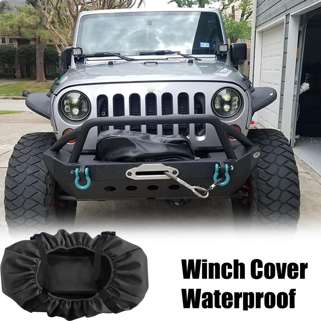 Small Winch Cover Electric Winch Cover 600d Automotive Care Accessory Heavy-Duty Breathable Oxford Cloth For Boat Trailer RV