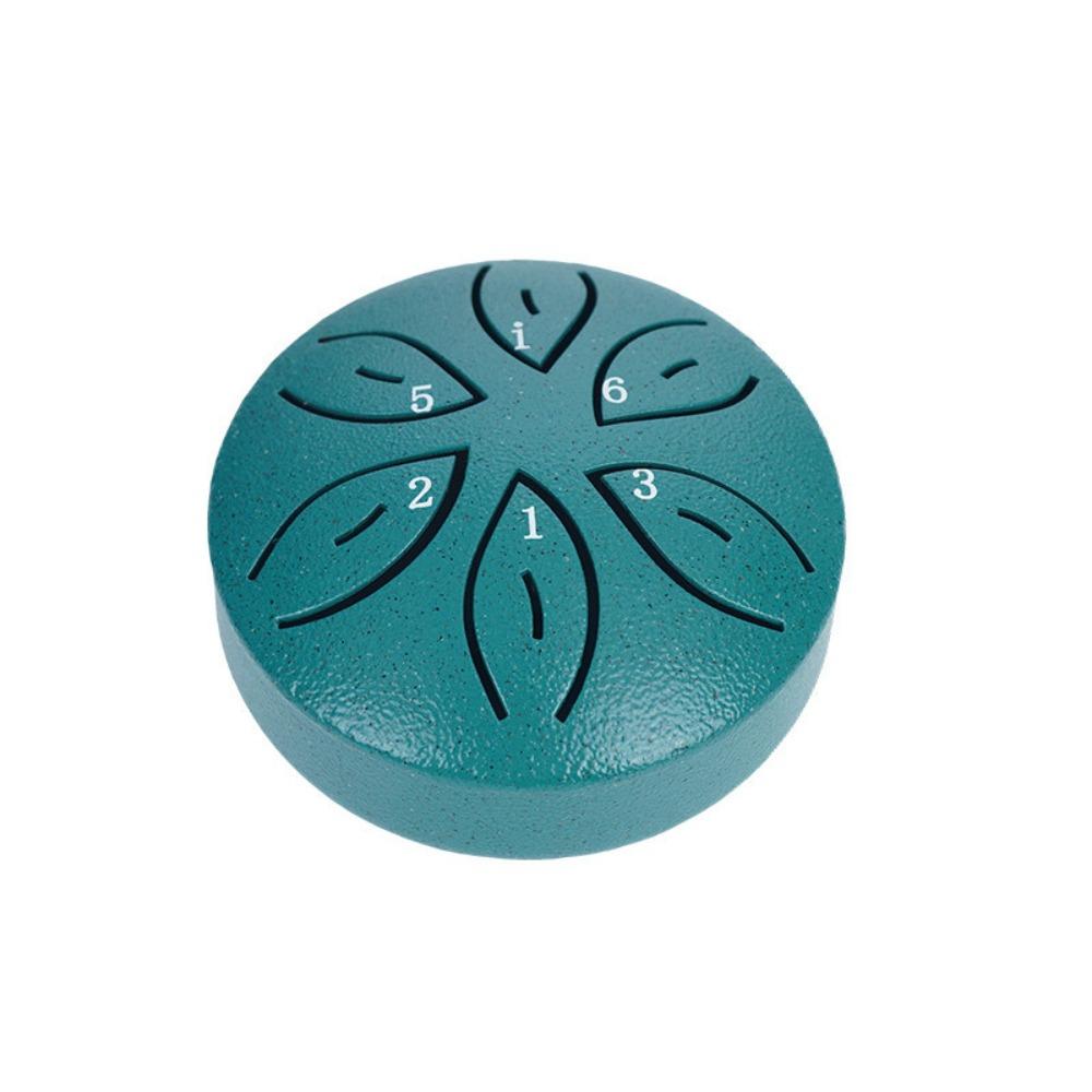 

3 дюйма 6 тонов стальной язычковый барабан красочные перкуссионные музыкальные инструменты мини хэндпан барабаны зелёный