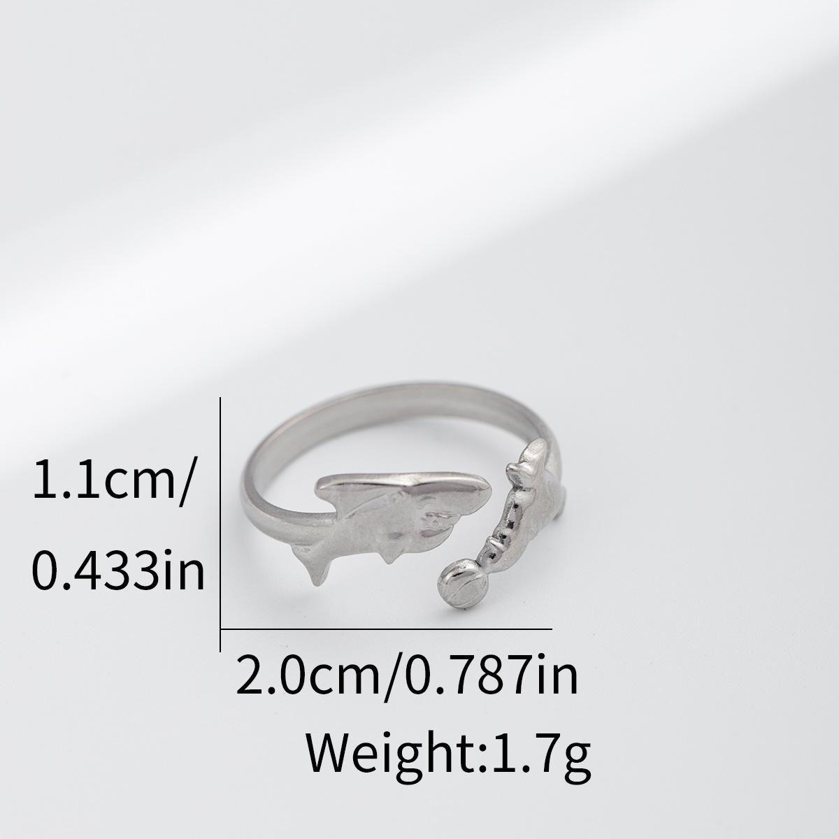 Dolphin Ring - Stainless Steel Open Ring - Simple Ring Jewelry