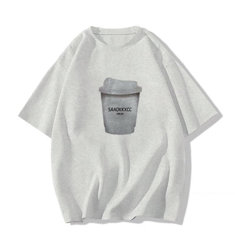 Women's Black Retro Oversized Cotton T-Shirt - Short Sleeve, Straight Shoulder, Summer Trend