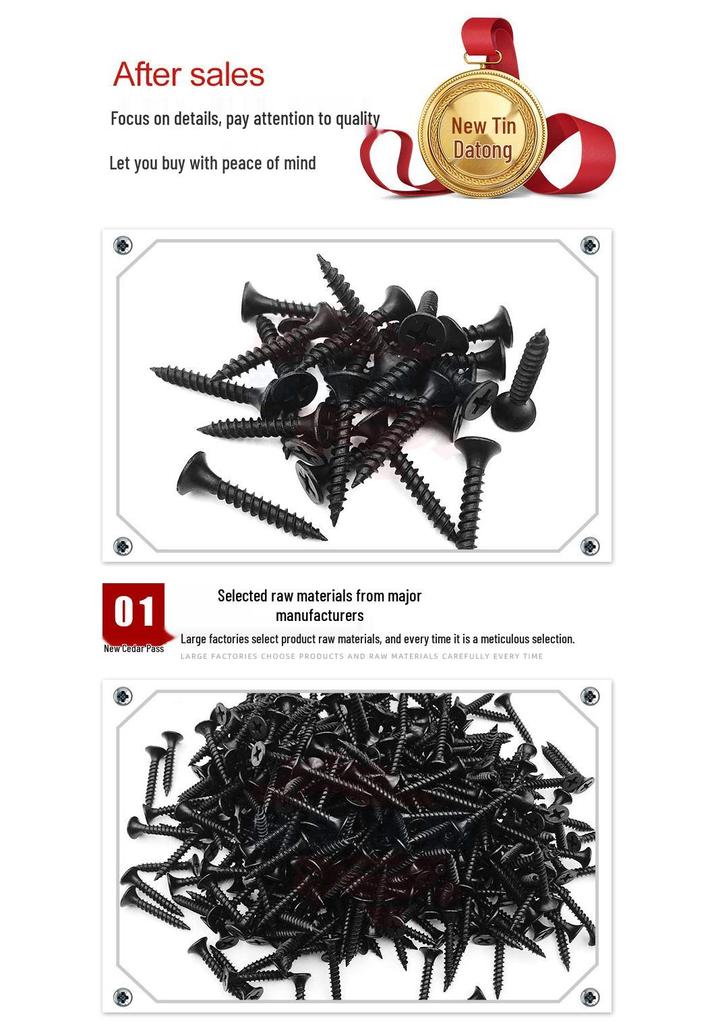 Black Phosphate Cross Recessed Flat Head Self-Tapping Drywall Screws for Light Steel Keel and Plasterboard