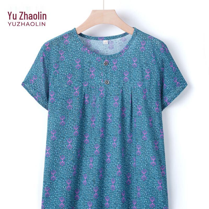 Yuzhaolin Women s Floral Short-Sleeve T-Shirt 2XL