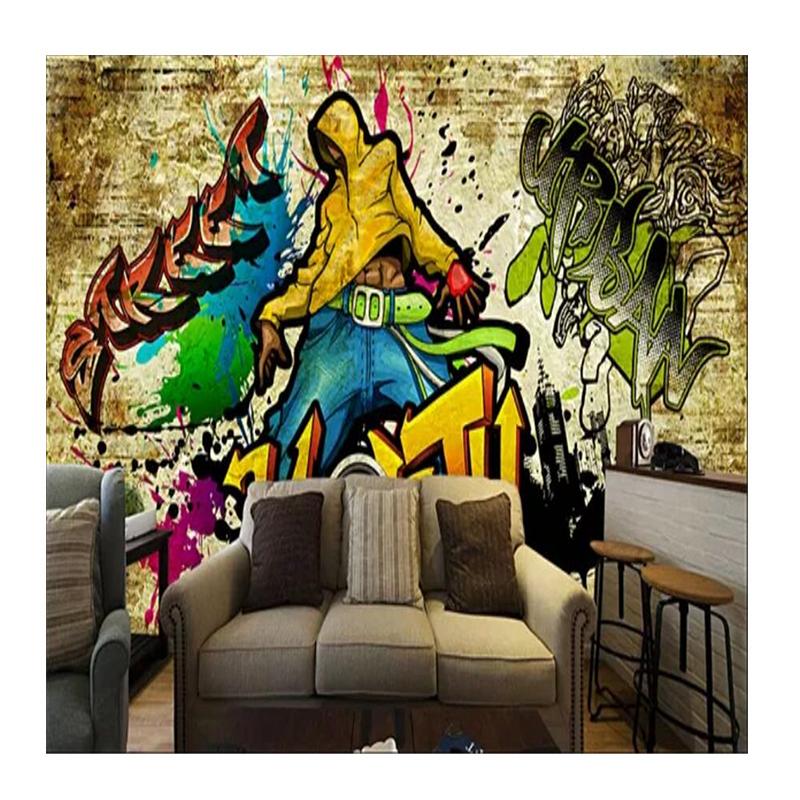 

Customized Personalized Graffiti Wallpaper Retro Street 3d Mural Bar Ktv Tooling Wall Mural Living Room Bedroom 3d Wallpaper 200 cm(W) x 140 cm(H)