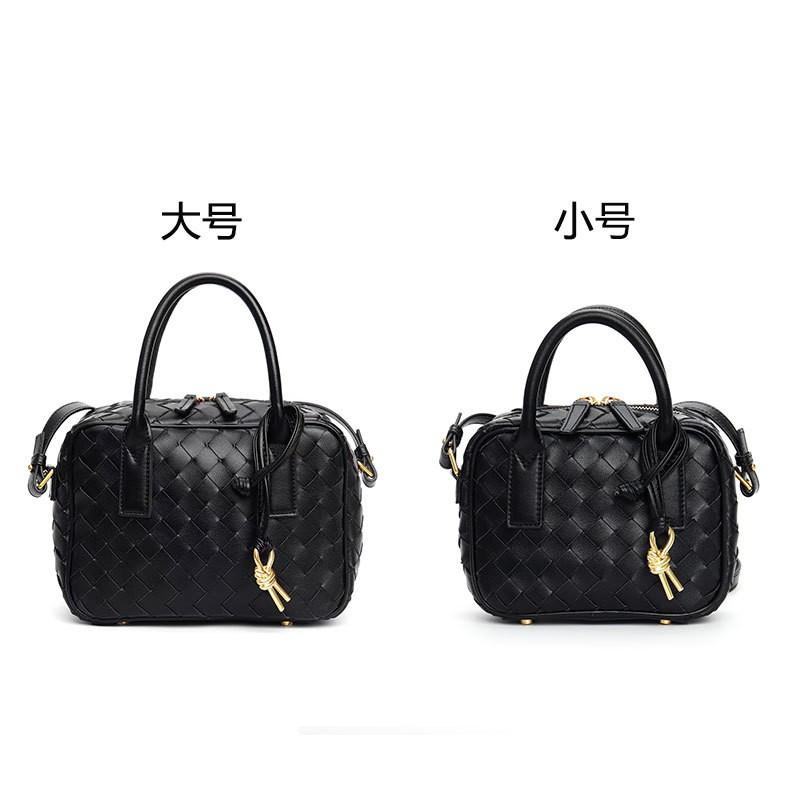 Borsa Mini Quadrata in Pelle Tessuta a Mano da Donna Morbida Vera Pelle di Mucca Tracolla a Spalla Grande Capacità Uso Quotidiano