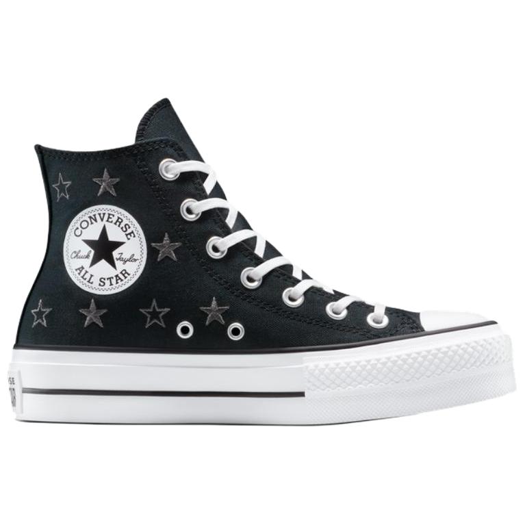 Converse Chuck Taylor All Star Lift Platform High Archive Stars Women Sneakers Black Natural-Ivory White A15537C