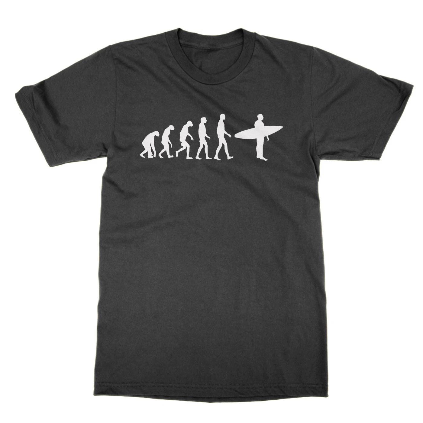 Evolution Of A Surfer T-Shirt Funny Top Surfing Tee Gift For Surfer L