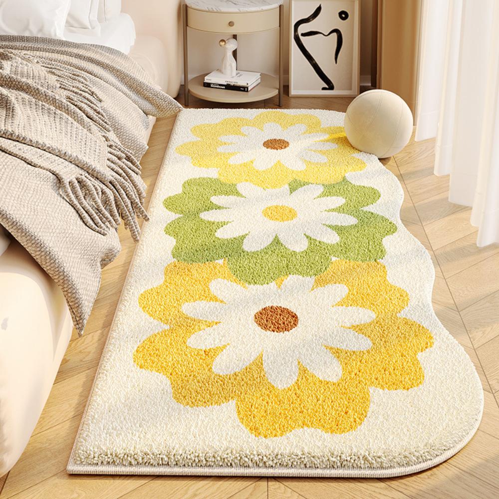 Rug For Bedroom Flannel Bedside Carpet Nordic Simple Fresh Flowers Bedroom Living Room Sofa Tea Table Carpet