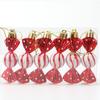 6Pcs/Box Christmas Hanging Candy Ornament with Lanyard Unbreakable Reusable Electroplating Holiday Decoration Xmas Tree Small Sweet Pendant