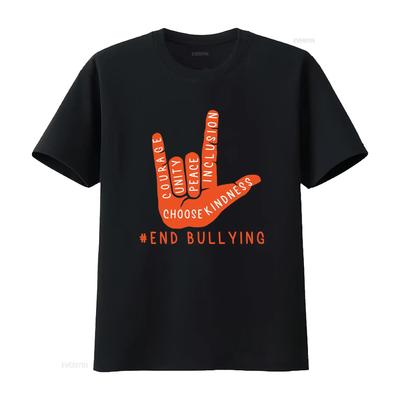 Unity Day Orange Kids Anti Bullying Love Sign Language T Shirt  Vintage Washed Graphic Versatile Streetwear Soft Breathable
