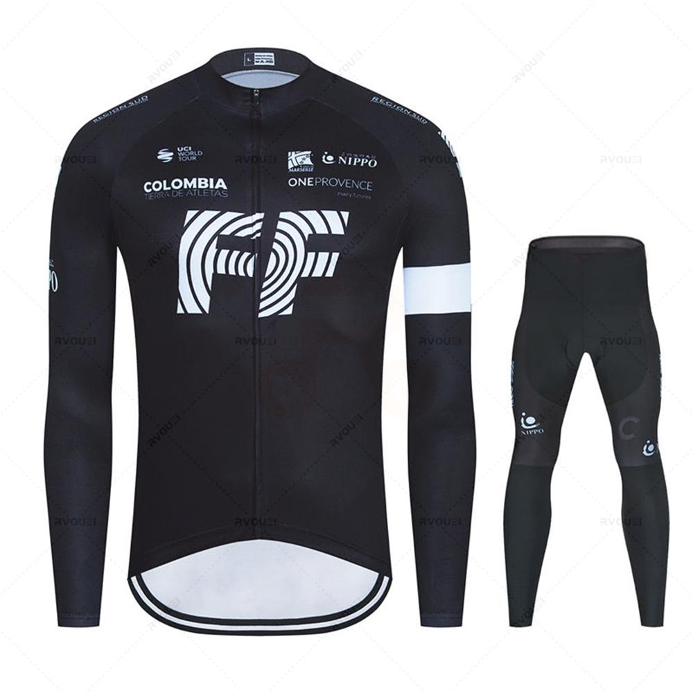 Cycling Jersey Set for Men, Bib Pants, Long Sleeve, Bicycle Clothing, MTB Bike Jersey, Uniform, Spring, Autumn, New