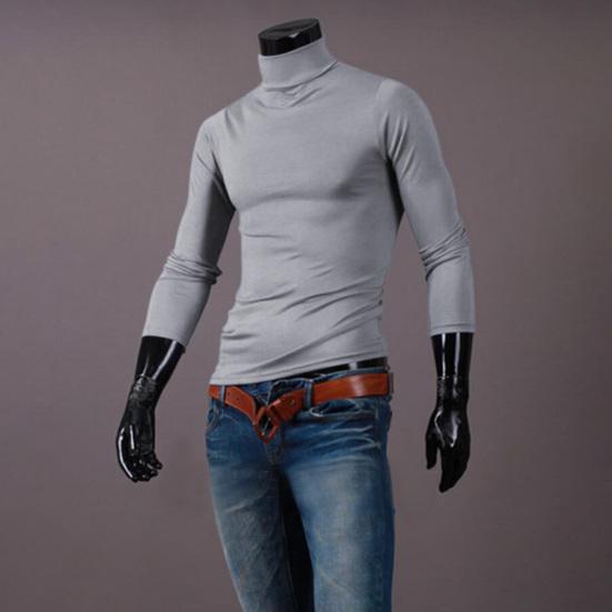 Herren Rollkragenpullover, Langarm-Unterhemd, Slim Fit, lässiges Baselayer-Shirt für Arbeit, Büro, Freizeit