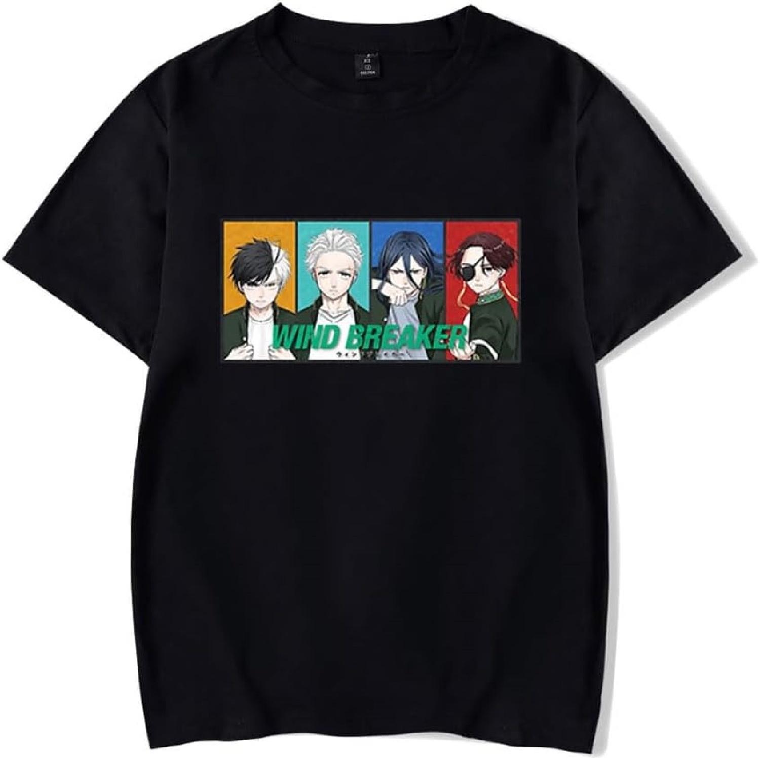 WJHYWDH Wind Breaker Anime T-Shirt Merch Casual Short Sleeved T Shirt Unisex Tee S