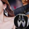 Korean Style Slim-Face Diamond Stud Pearl Tassel Zircon Long Earrings