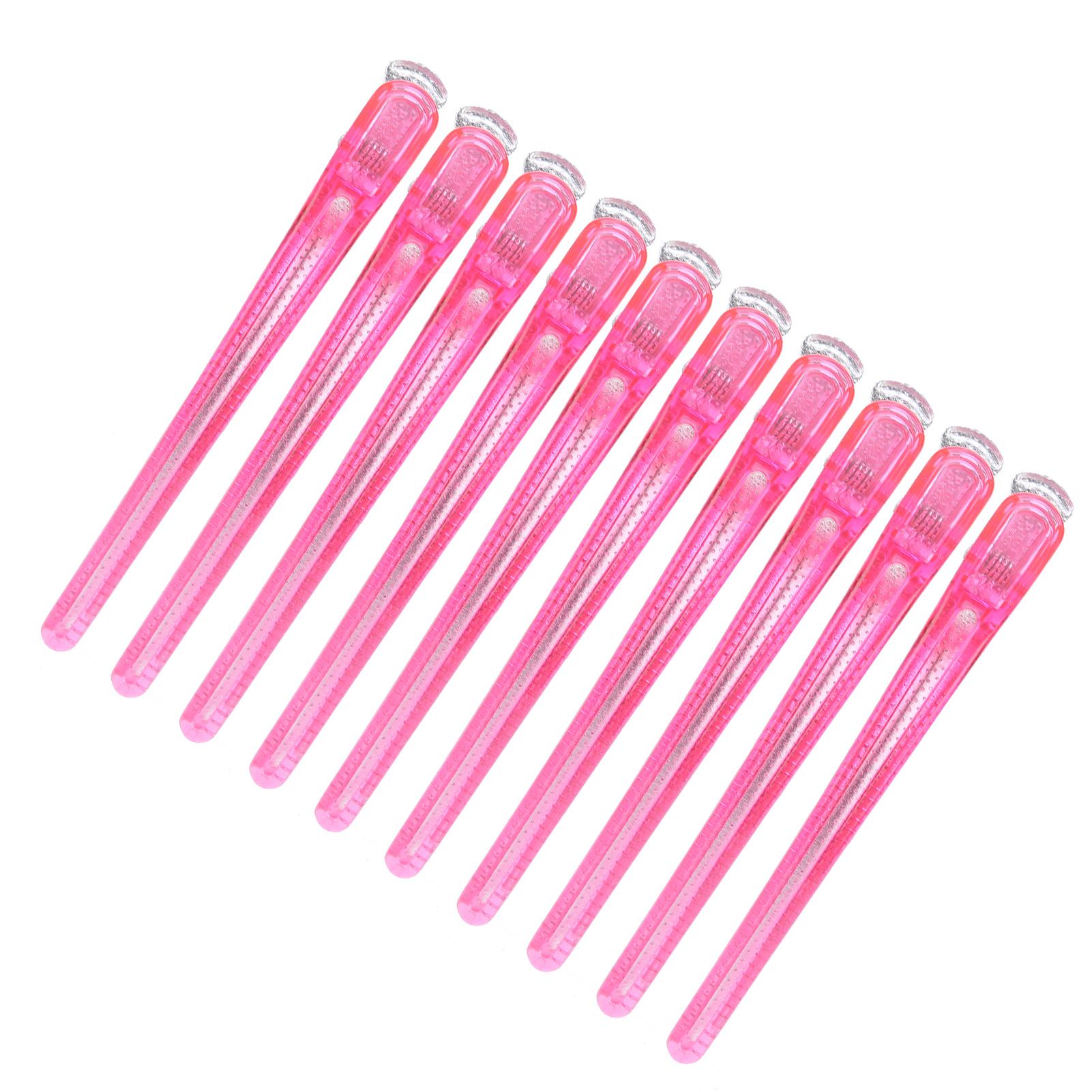 

10 шт. салонный нескользящий зажим для укладки секций портативный зажим для волос Duckbill парикмахерский инструмент(Красная роза ) розы красного