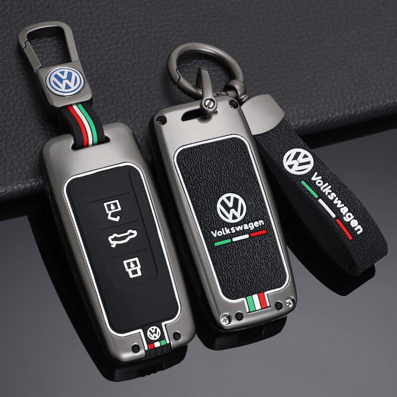 For VOLKSWAGEN VW Zinc Alloy+Silicone Car Key Bag Smart Remote Keychain For Volkswagen VW Touareg 2018 2019 2020 2021 2022 Keyri