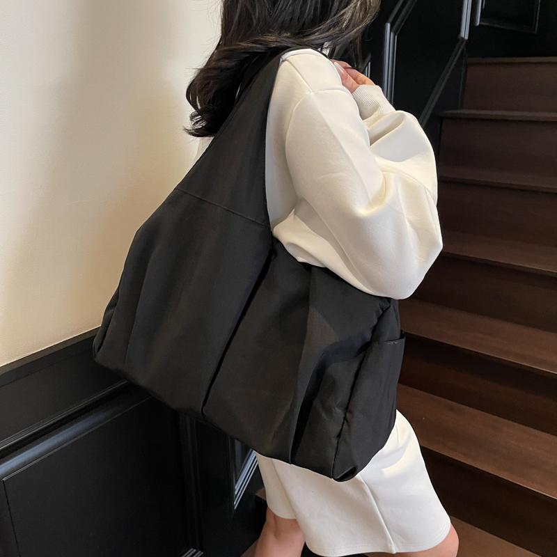 Handbag Lightweight Large Capacity Shoulder Bag Travel Bag Solid Color Tote Bag