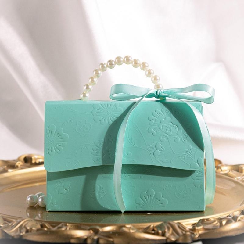  Wedding Favor Boxes,Paper Gift Boxes Pearls Handbag Chocolate Treat Gift Boxes