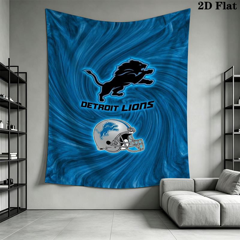 Detroit Lions Wall Tapestry Aesthetic Wall Hanging Printed Fabric Blanket Decorative Tapestries for Bedroom Living Room Home Decor
