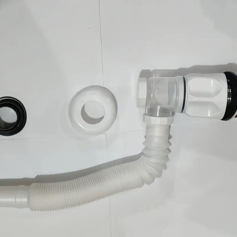 Bathroom Sink Drain Kit, Metal P-Rap Sink Drain Pipe with Elastic and Expandable Design for 1-1/4 Inch and 1-1/2 Inch Drain Holes, Odor Prevention