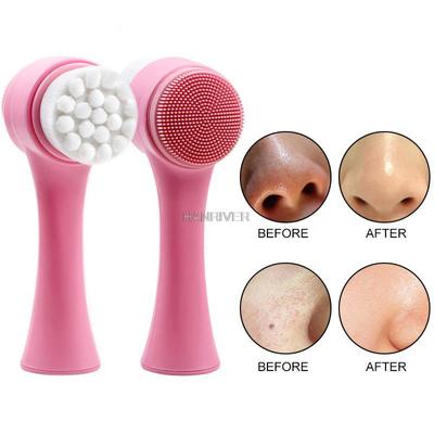 1 pz Strumento per la Cura della Pelle Doppia Faccia Silicone Pulizia Pennello Viso Esfoliante Viso Spa Massaggio Pori Profondi Cura della Pelle Strumenti di Bellezza