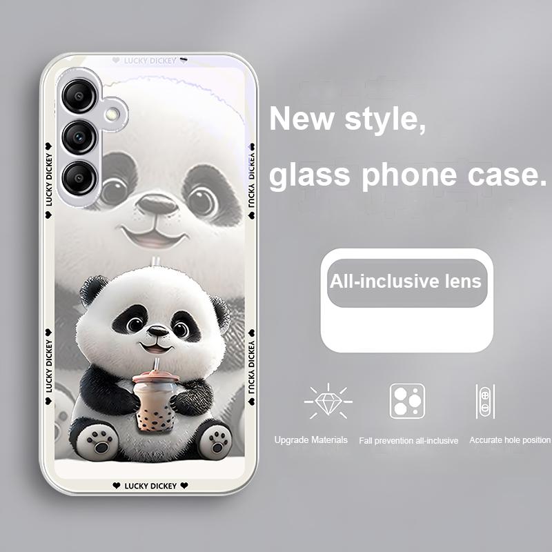 

Milk Tea Bear For Samsung Galaxy A01 A02 A03 Core A04 A14 4G A13 A54 A34 A31 A20 25 23 22 5G S21 Ultra S20 Plus Glass Phone Case Samsung A10