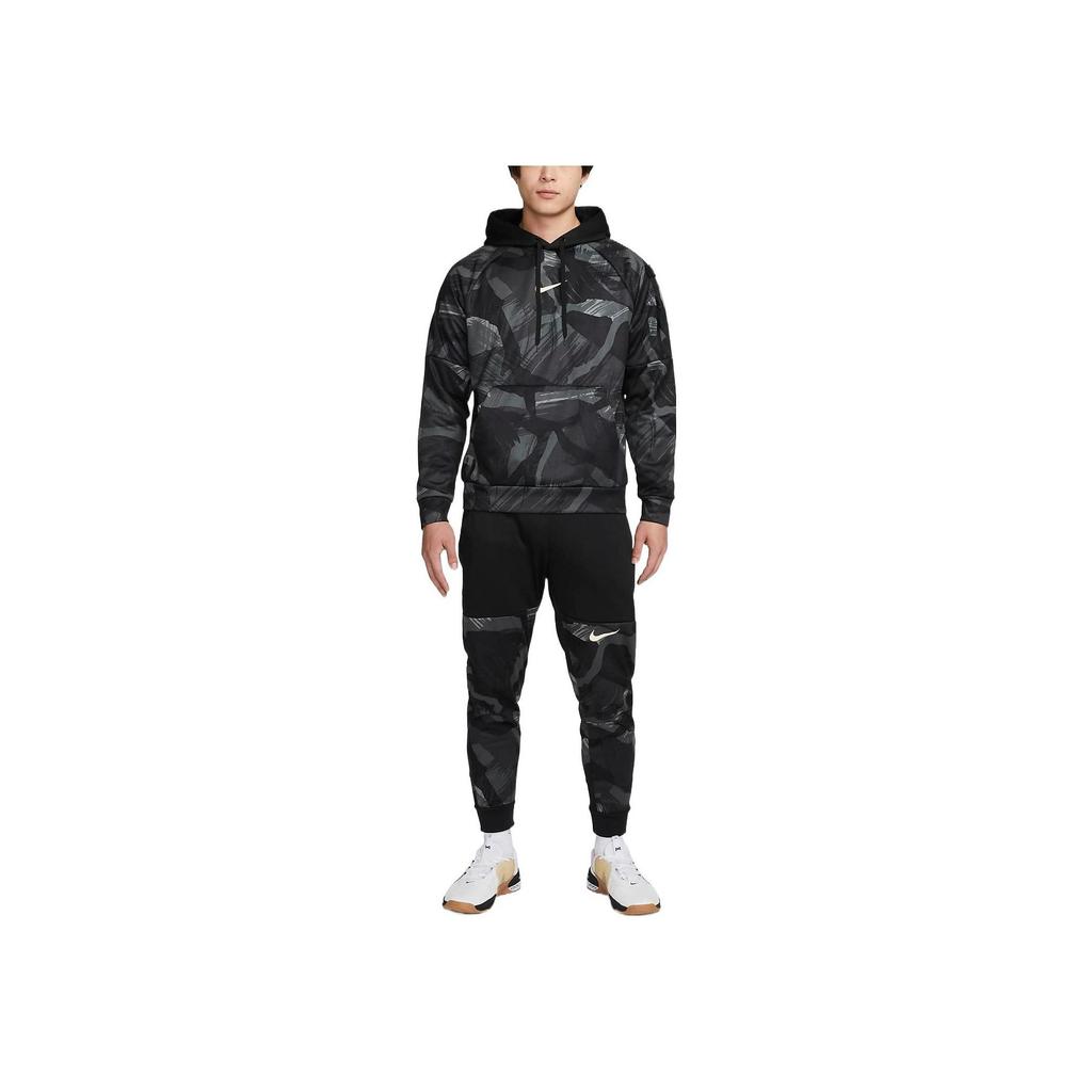 Nike FW22 Full Print Hooded Pullover Sweatshirt Men Tops Black DQ6950-010