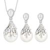 Jewelry Copper Bottom Gold-Plated Inlaid White Pearl Premium Set Women 16-14M