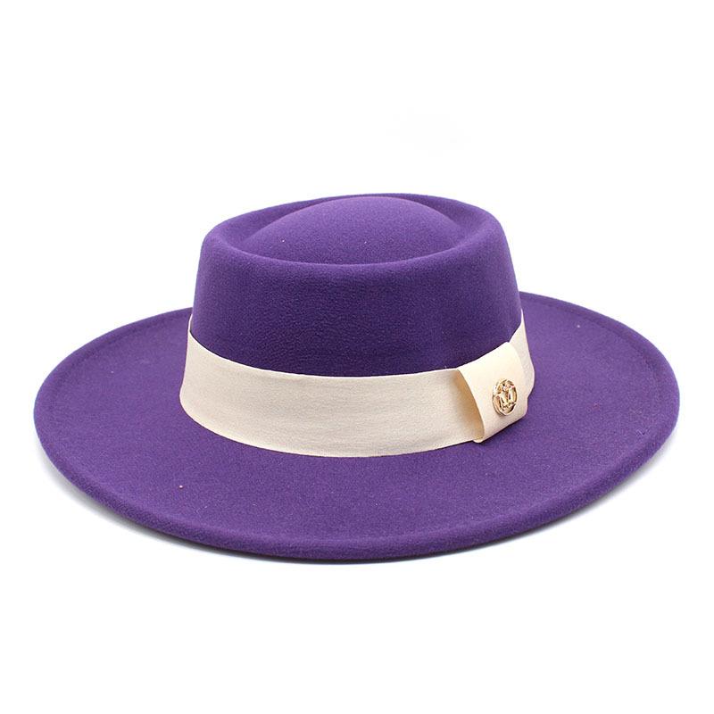 Hat Women'S Season Versatile Wool British Vintage French Celebrity Winter Felt Hat Hepburn Jazz Top Hat
