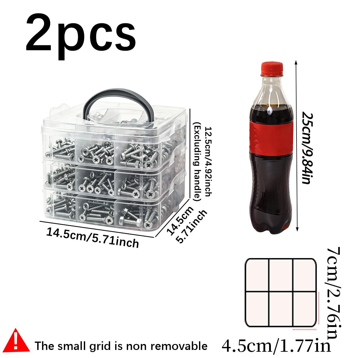 2pcs stackable plastic hardware accessory storage boxe multi-layer combination bolt part sorting box portable toolbox household